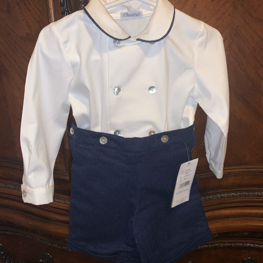 Ancar toddler boys button on short set sz 18 mos